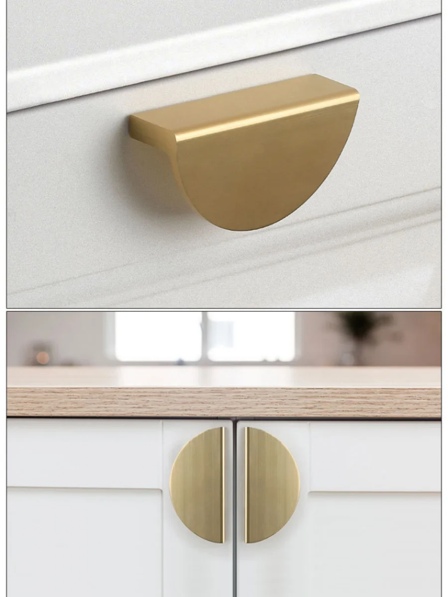 6pcs Stylish Semicircle Cabinet Pulls Minimalist Design Furniture Handles for Wardrobe Cupboard Dresser Drawer Hardware