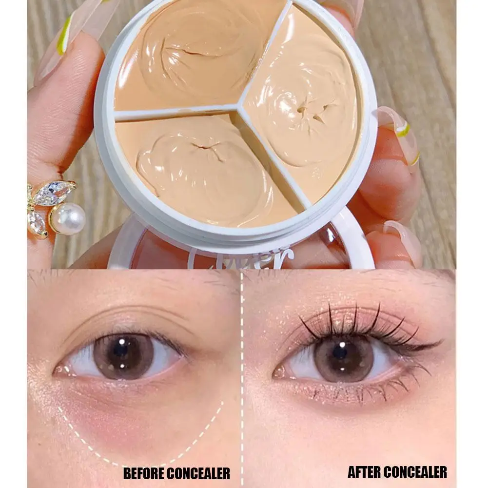 3 couleurs imperméable correcteur couvre marques d'acné foncé longue durée crème cercles crème Palette cosmétiques correcteur fond de teint