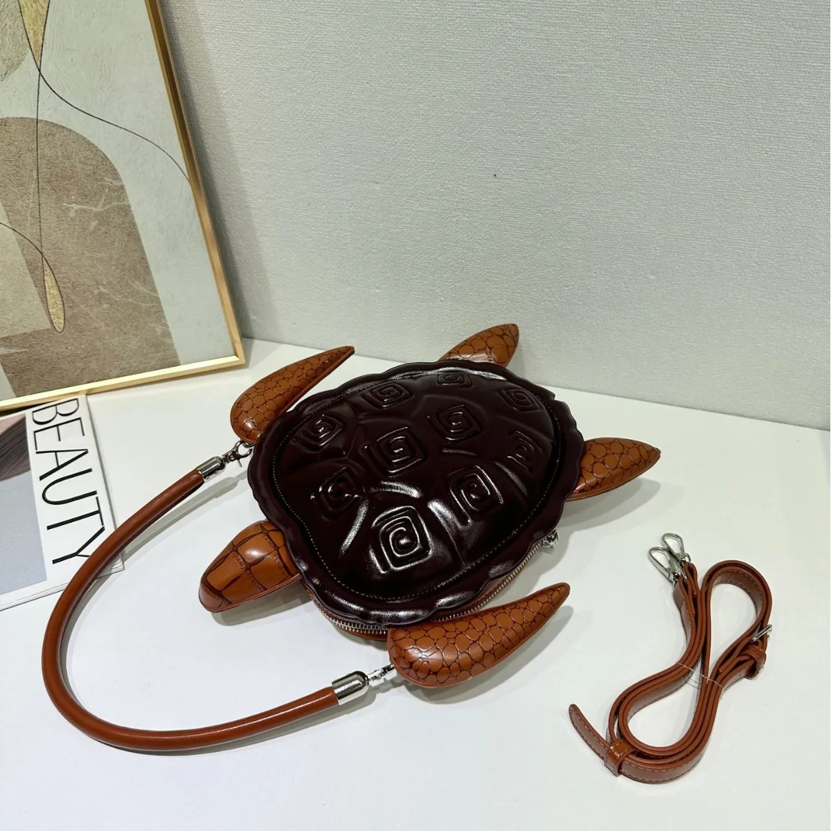 2025 Autumn/Winter New Fashion, Creative, Cute and Funny Turtle Bag, Women's Handbag, Single-Shoulder Crossbody Bag