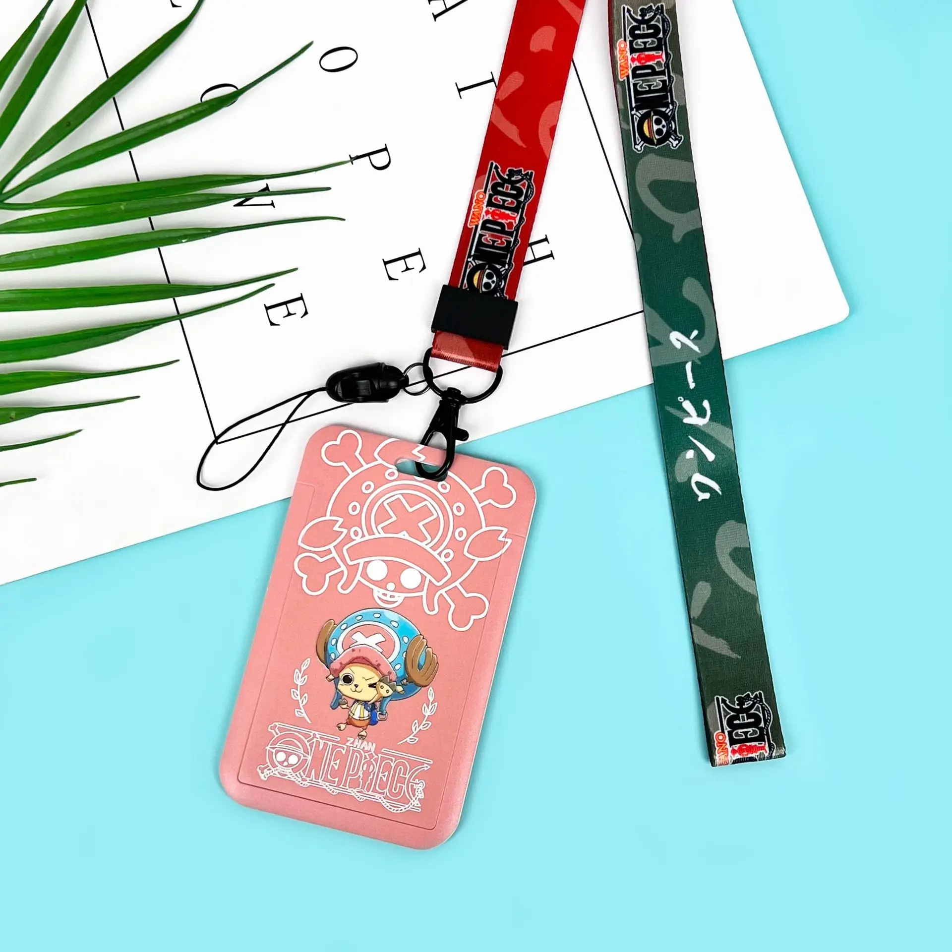 Anime One Piece rope student food card protective cover access control card bus card set key chain hang holiday gifts