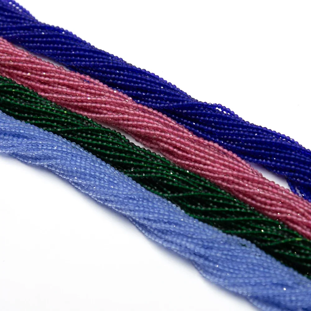 2 مللي متر موضة الكهربائي الزجاج الملون الخرز سلسلة المرأة العصرية مجوهرات عقد دي اي واي سوار أقراط هدية #6