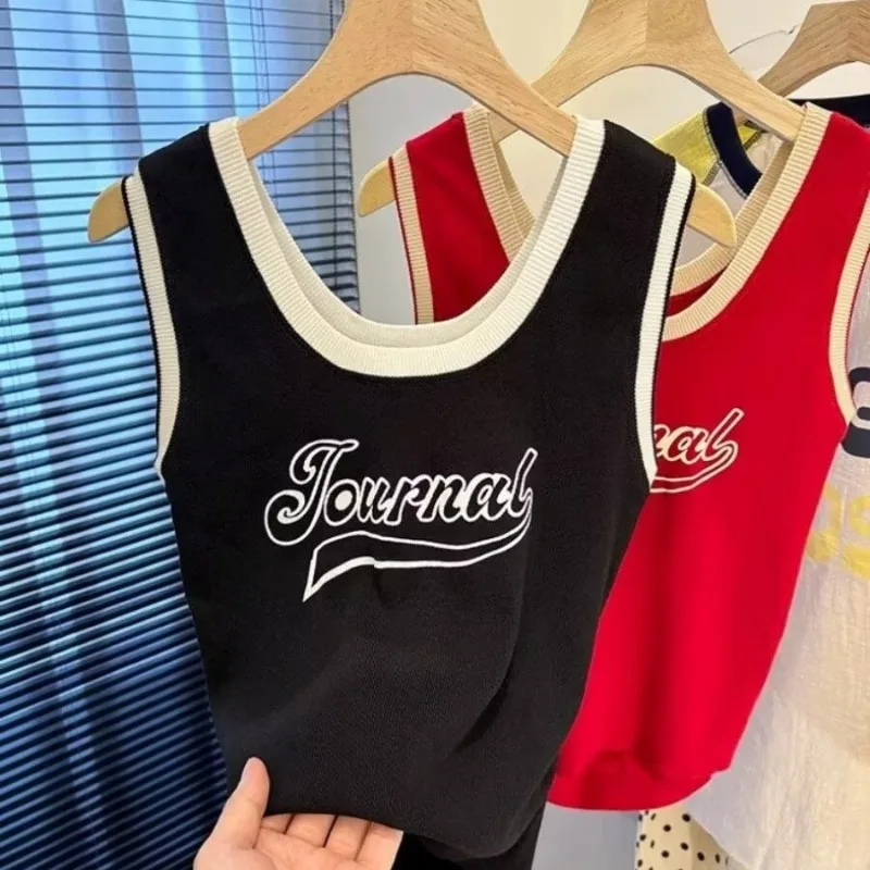 2025 Y2K Nuova Collezione Estetica Lettera T-Shirt Moda Donna Manica Corta Tees Estate Breve Senza Maniche Top Personalità Ragazza