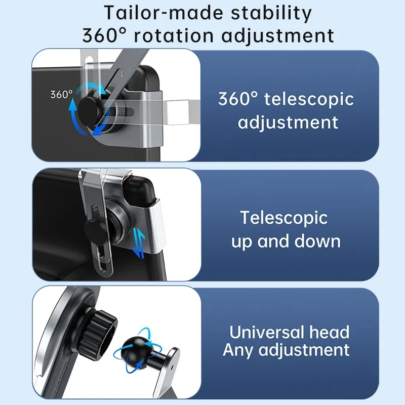 Lega di alluminio 360 ° per Tesla Macsafe schermo sospeso Wireless ricarica rapida aspirazione magnetica supporto per telefono da auto stile Punk