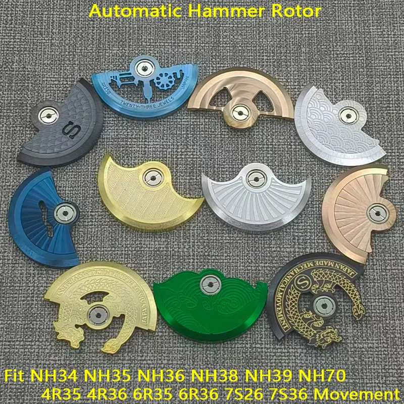 

Mod NH35 NH36 Automatic Hammer Rotor Fits NH34 NH38 NH39 7S26 7S36 4R35 6R Movement Pendulum Weight Watch Mechanical Refit Parts