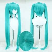 Hatsune Miku Anime Cosplay Wig, 110cm Double Ponytail Synthetic Fiber Wig, Halloween, Christmas
