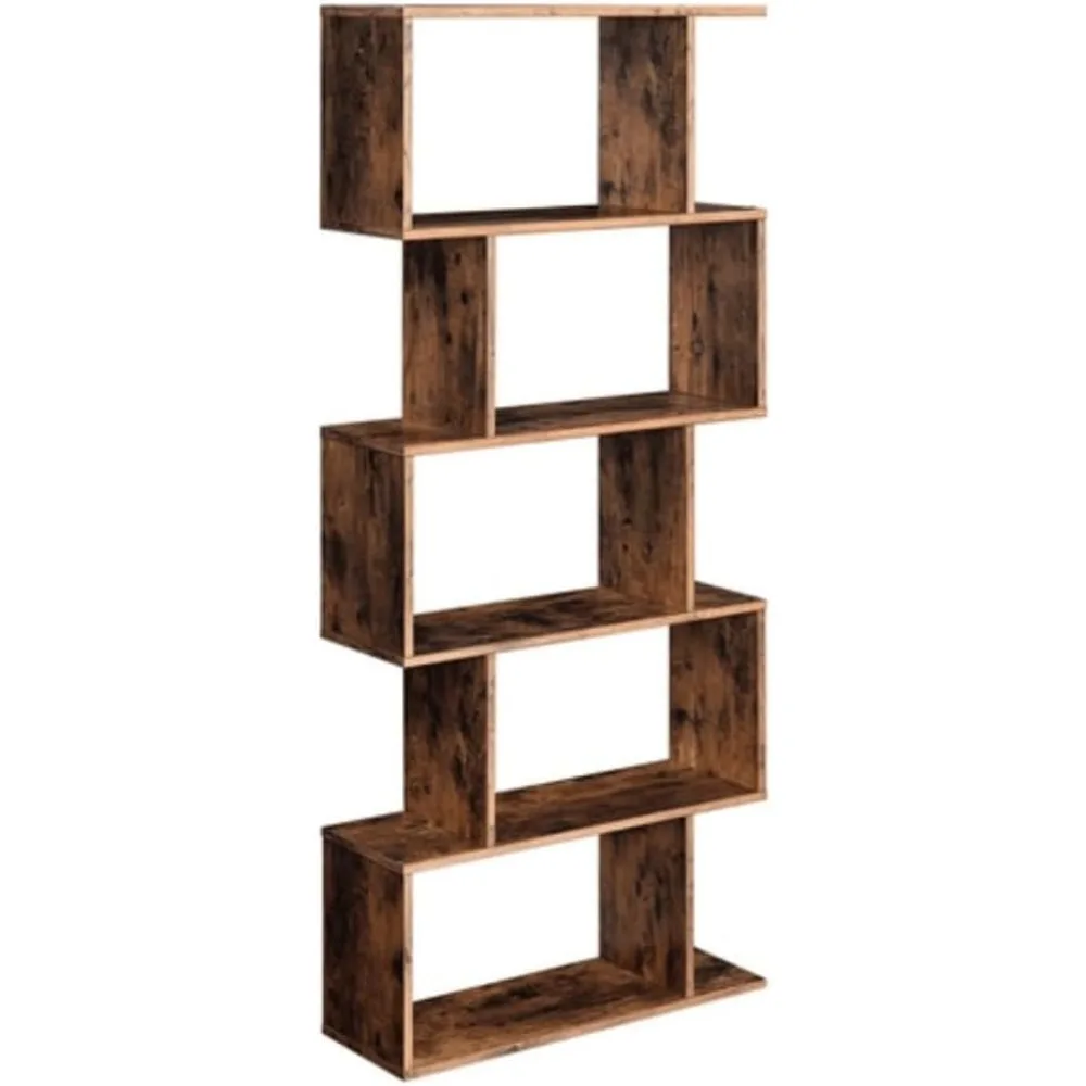 

Bookcase, 5-Tier Bookshelf, Display Shelf and Room Divider, Freestanding Decorative Storage Shelving, Rustic Brown ULBC62BX, 27