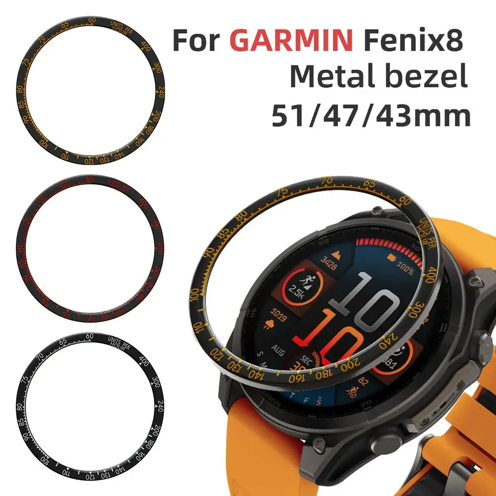 Для Garmin Fenix8 43/47/51 мм защитный чехол с металлической рамкой и градуированной шкалой для аксессуаров для умных часов