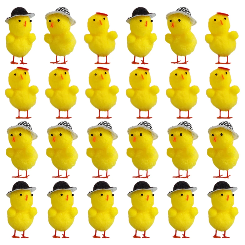 

Chick Ornament Easter Chicken Decor Decoration Baby Chicks Stuffed Animal Plush Toy Party Toys for Kids Miniature Home