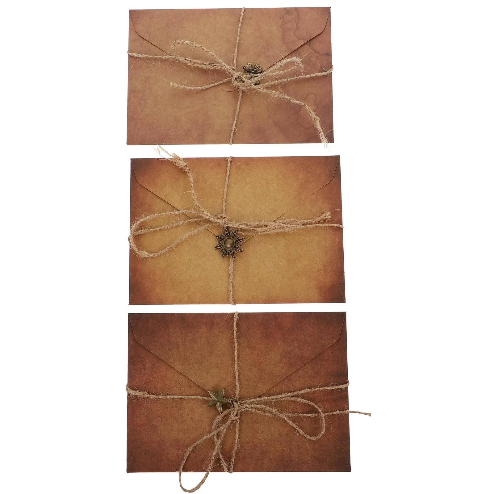 3 set 3 Sets Vintage Letter Paper Kraft Envelopes Looking Writing Stationery Set For Invitation Blessing Cards Notes