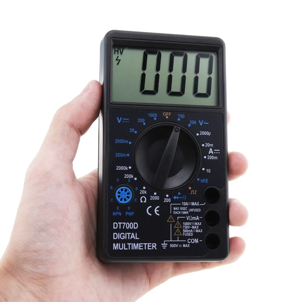 LCD Digital Multimeter DT700D DC/AC Voltage Diode Freguency Multitester Measuring Tool with Dual-slope integration A/D Converter