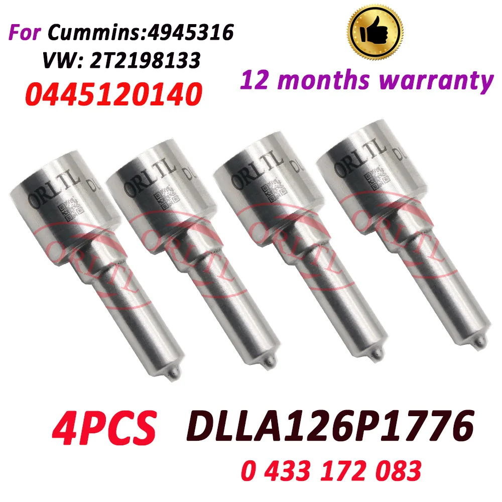 

4 PCS Diesel Fuel Injector Nozzle DLLA126P1776 (0 433 172 083) Common Rail Inyector DLLA 126 P1776 0433 172 083 For 0445120140