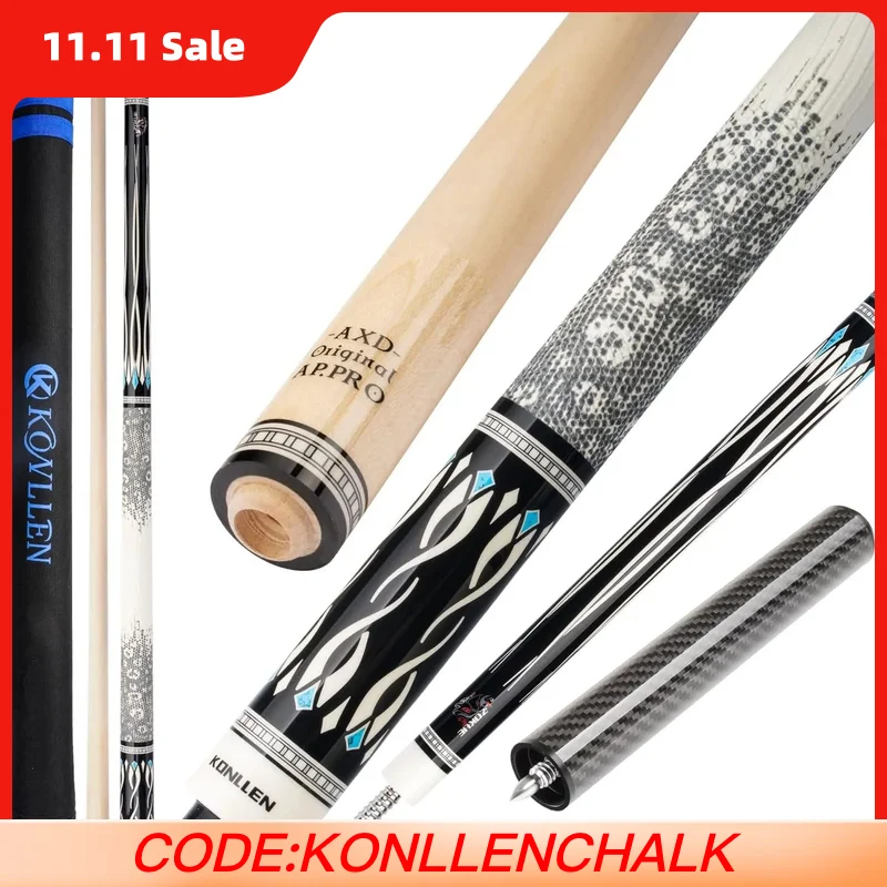 

KONLLEN Pool Cue Stick Pro Taper Canadian Maple Billiard Pool Sticks for Adults with Low Deflection Shaft (10.5mm/11.5mm/12.5mm)
