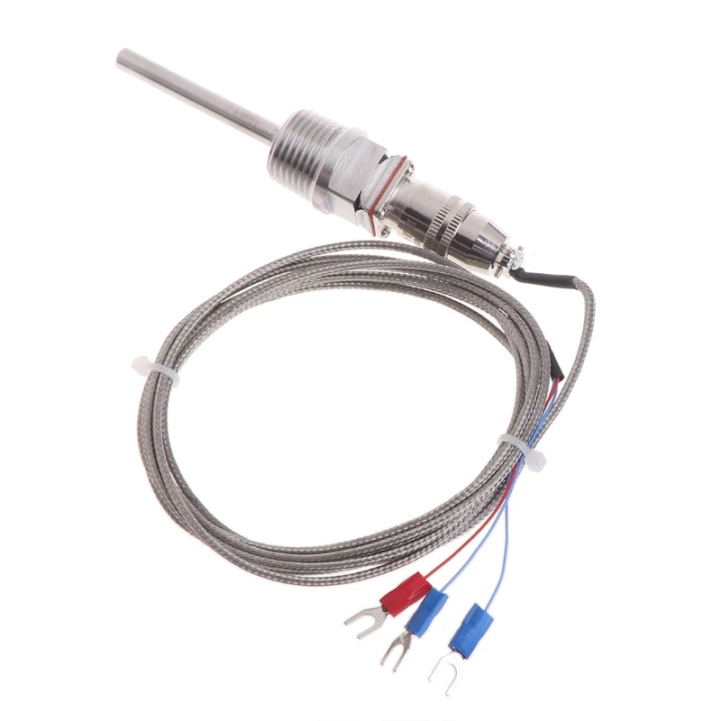 A2UD RTD Pt100 温度センサープローブ L 5cm 1/2" NPT ネジ、取り外し可能なコネクタ付き