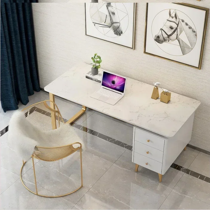 

White new deign marble big board table Computer desk simple modern boss desk President's desk