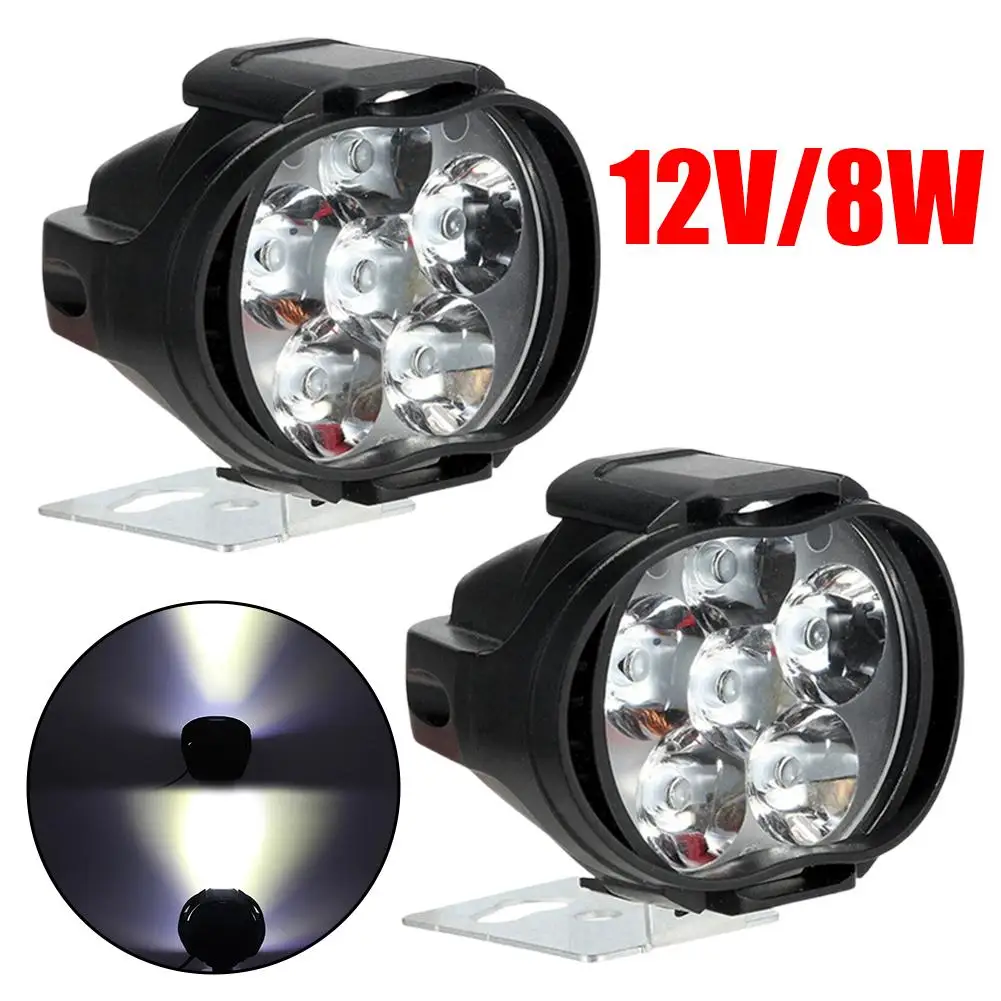 

Motorcycle Headlight Spot Lights High Bright Waterproof Spotlights LED 6 Auxiliary Scooter Fog Lights With Lamp Bulb F5Y6
