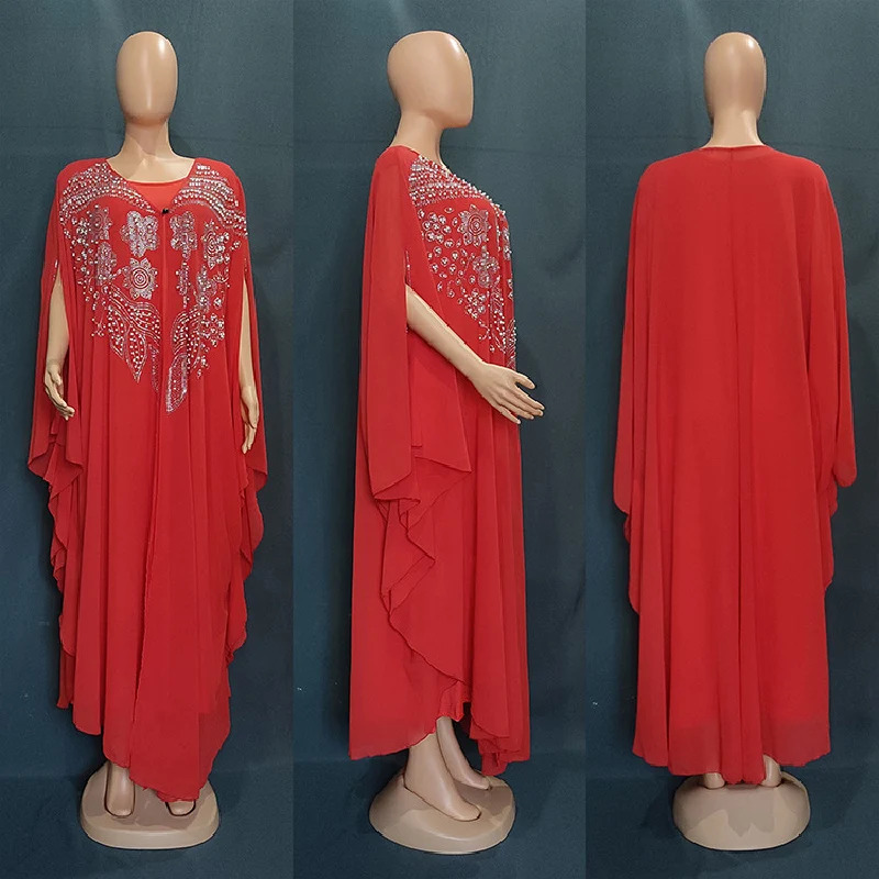 Abayas-vestido modesto musulmán Boubou de gasa para mujer, caftán marroquí de lujo de Dubái, ocasiones de fiesta de boda, Djellaba, 2022