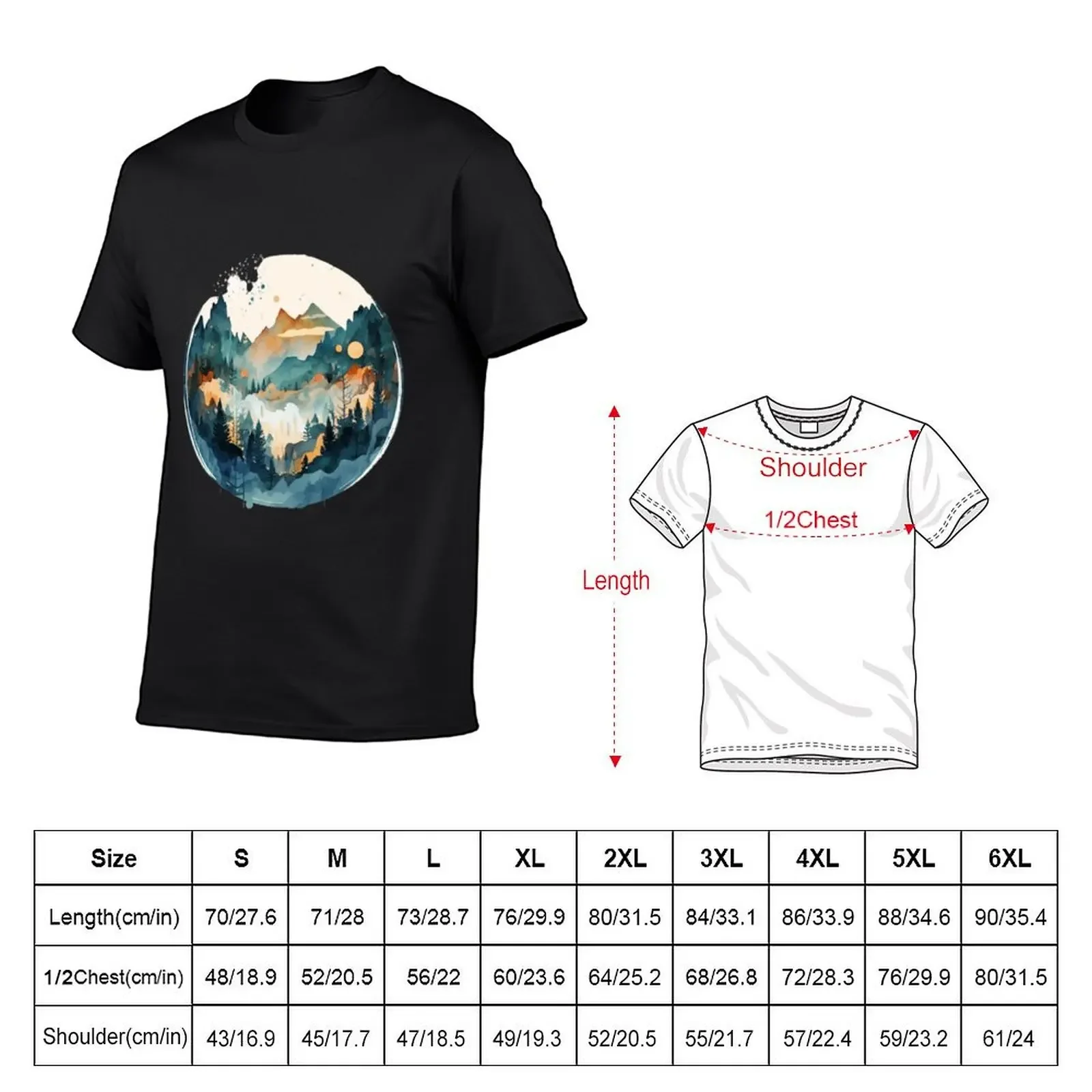 Watercolor Forest T-Shirt designer shirts street wear tshirts for men