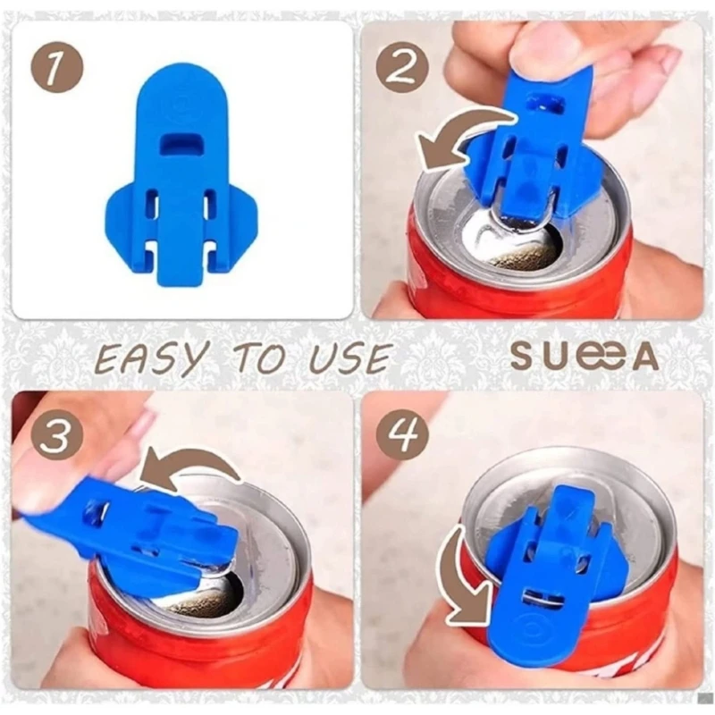 6PCS Portable Can Opening Tools Plastic Manual Beverage Openers Manual Opener Dropship