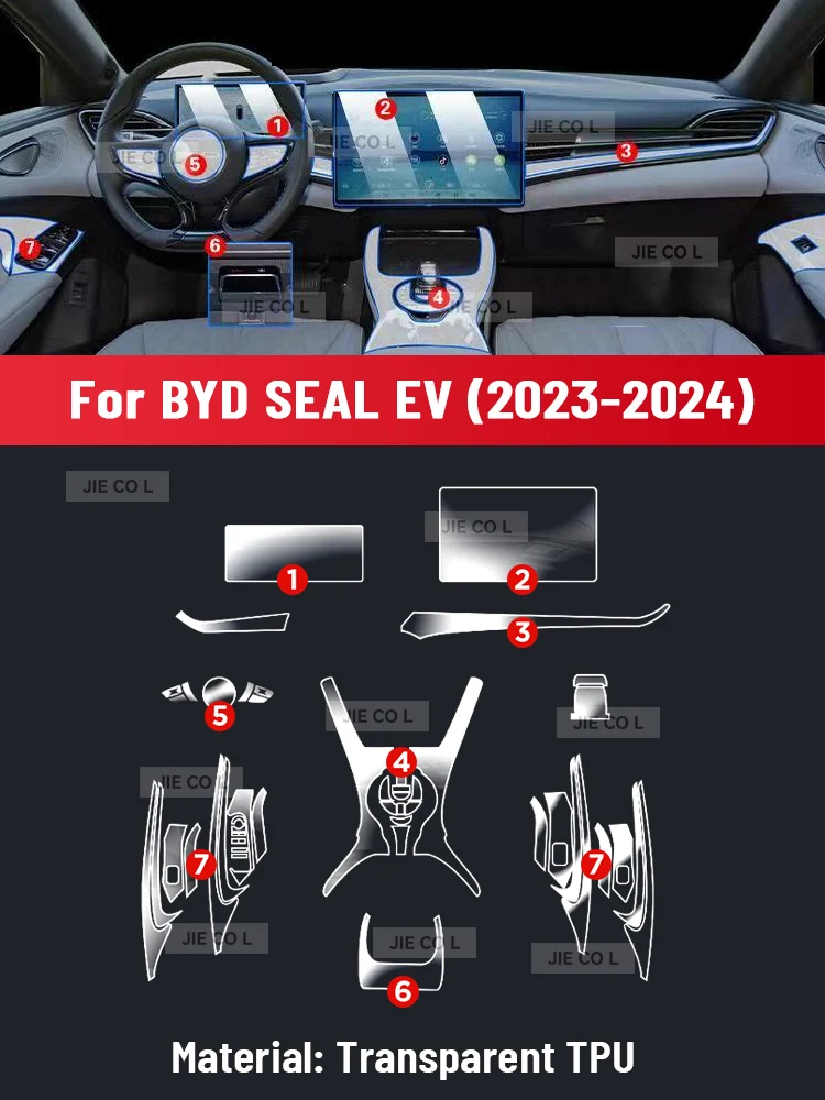 Auto Central Control Screen TPU Navigation Anti Scratch interior Protection Film GPS Navigation For BYD SEAL EV 2023 2024