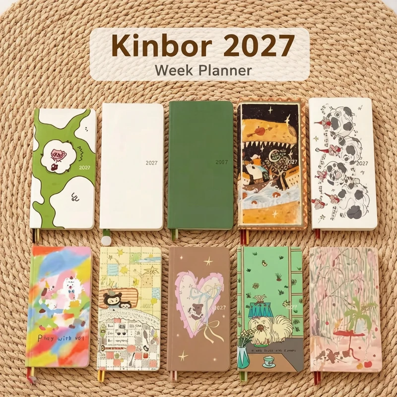 Kinbor 2027 Weeks Planner,Exquisite Cover Designs 52g Tomoe River Paper with Todo Lists for Student Productivity&Self-Discipline
