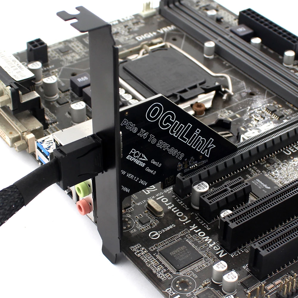 1 PC PCIe To SFF 8611&8612 Adapter Card PCI Express PCI-E X4/X1 SSD Convert Card PCle4.0 PCIE X4/X1 To Oculink SFF-8612 Adapter