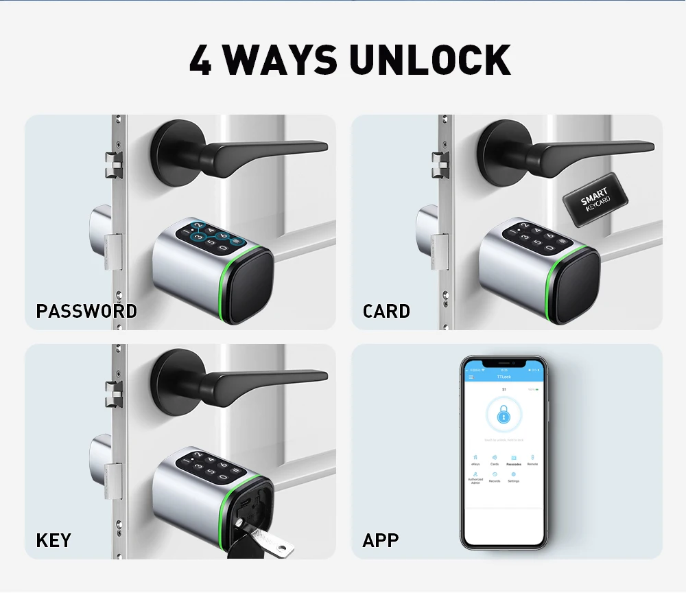 Electronic Password Tuya TTlock App Control Smart Cylinder Lock With Keypad