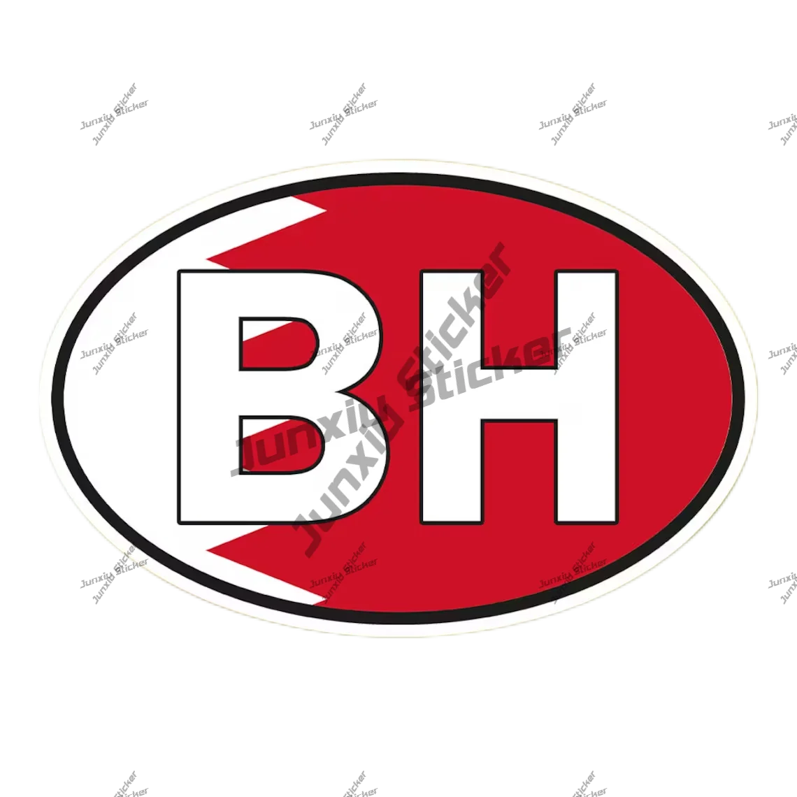 Bahrain Striped national flag Bumper Sticker Oval Country Code BH BRN Royal Bahraini Air Force Roundel Sticker Waterproof Vinyl