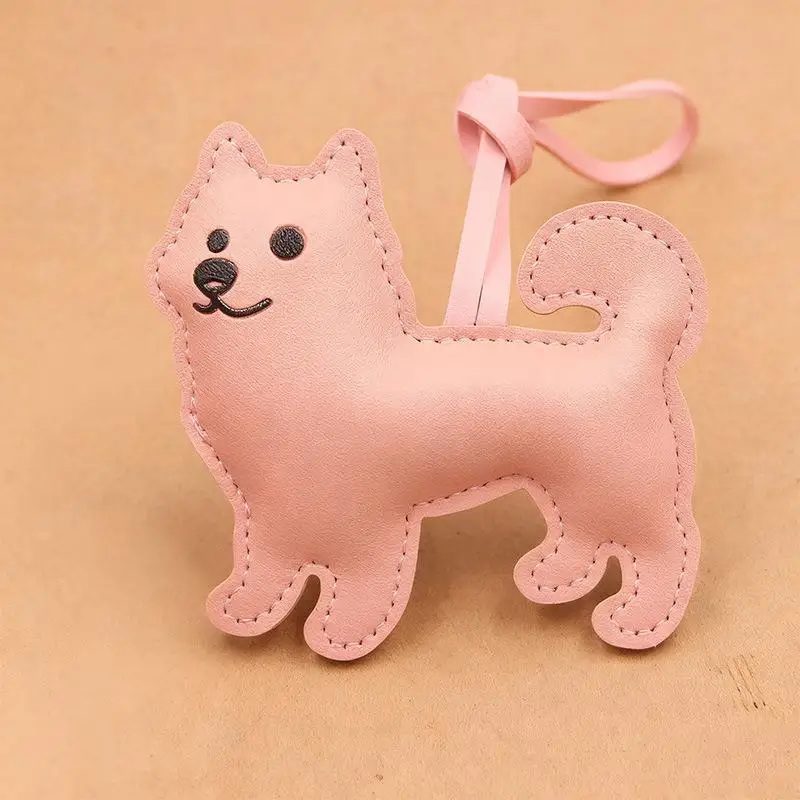 Niedlicher Schlüsselanhänger aus Kunstleder, Taschenanhänger in Form eines Samojed-Hundes für Handtaschen, handgefertigter Tieranhänger, Geschenk für Frauen/perfektes Taschenaccessoire. – Detail 6