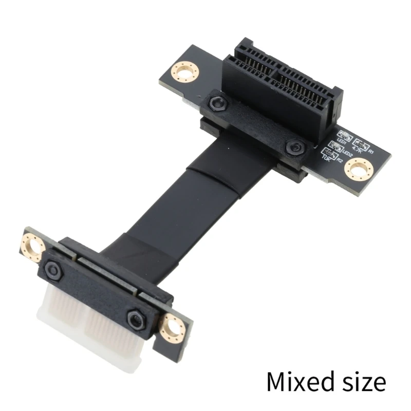 Cabo de Extensão para Placa Gráfica, PCI-E 3.0, 1X a 1X, 90 Graus, Placa de Som, Rede Sem Fio, Adaptador Array, Linha 0,5 cm