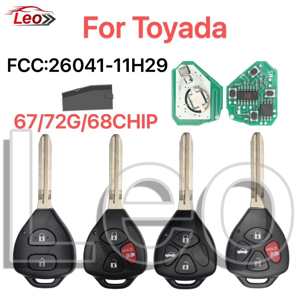 

Leo FCC: 26041-11H29 удаленный ключ от машины для Toyota RAV4 Forruner Hilux Innova Corolla 433 МГц 67/68/G-CHIP