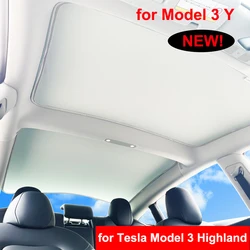 Sun Shades For Tesla Model 3+ Highland 2024 Model Y 2023 Ice Cloth Buckle Sun Pare Glass Front Rear Sunroof Skylight Accessories