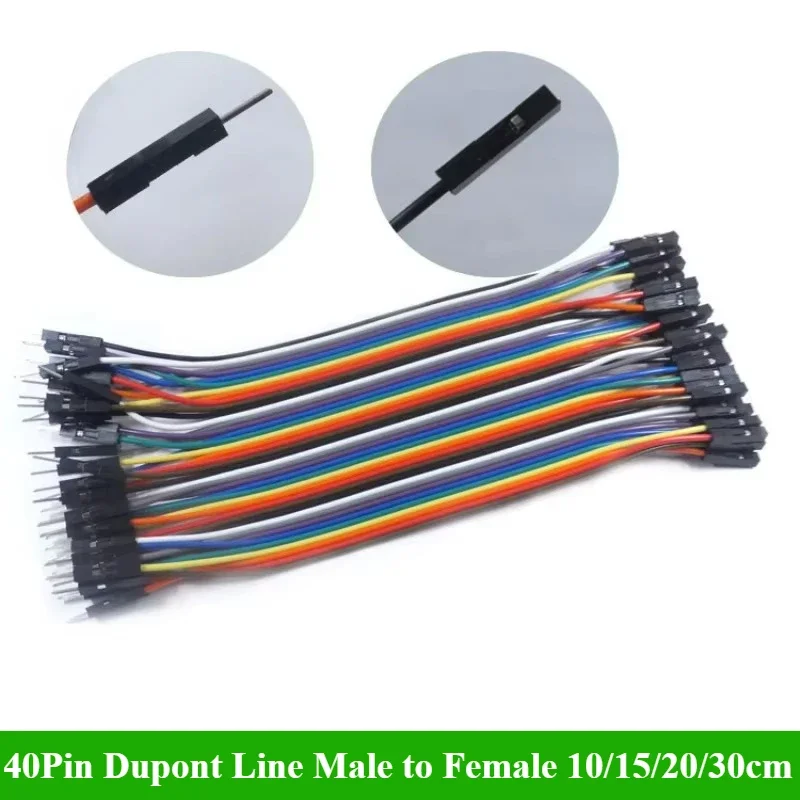 5Pcs/lot Dupont 2.54mm 40Pin Male to Male,Male to Female,Female to Female Colorful Wire Length 10cm 15cm 20cm 30cm Dupont Cable