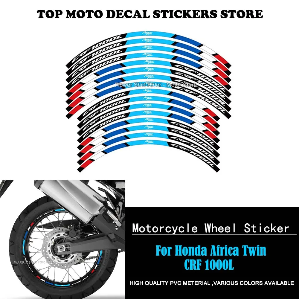 

For Honda Africa Twin CRF1000L Motorcycle Wheel Sticker Waterproof Fashionable Hub Decal Rim Stripe Tape