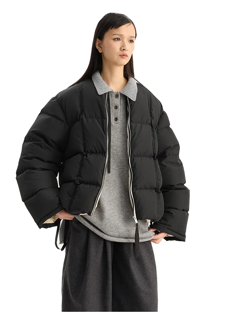 2026 Winter Short Puffer Jacket for Women, Petite Coat, White Duck Down, Thickened for Warmth