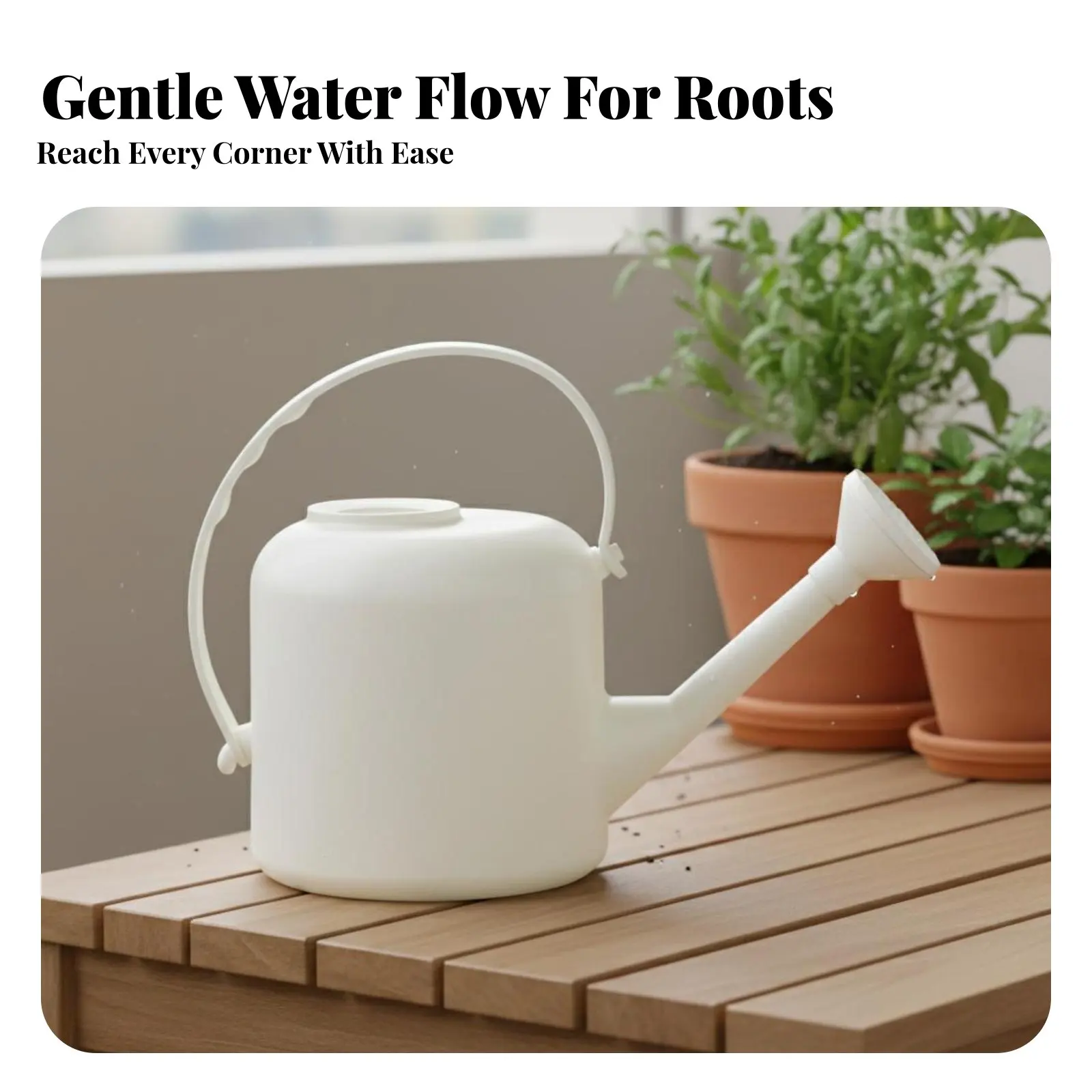 Long Spout Watering Can Large Capacity Plastic Garden Waterer Plastic Garden Water Can Lightweight Plant Watering Jug for Indoor view 4