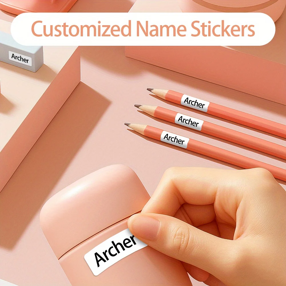 Custom Name Tags White, Waterproof Material, Transform Your School Supplies, Water Bottles，Personalized  Sorting Label