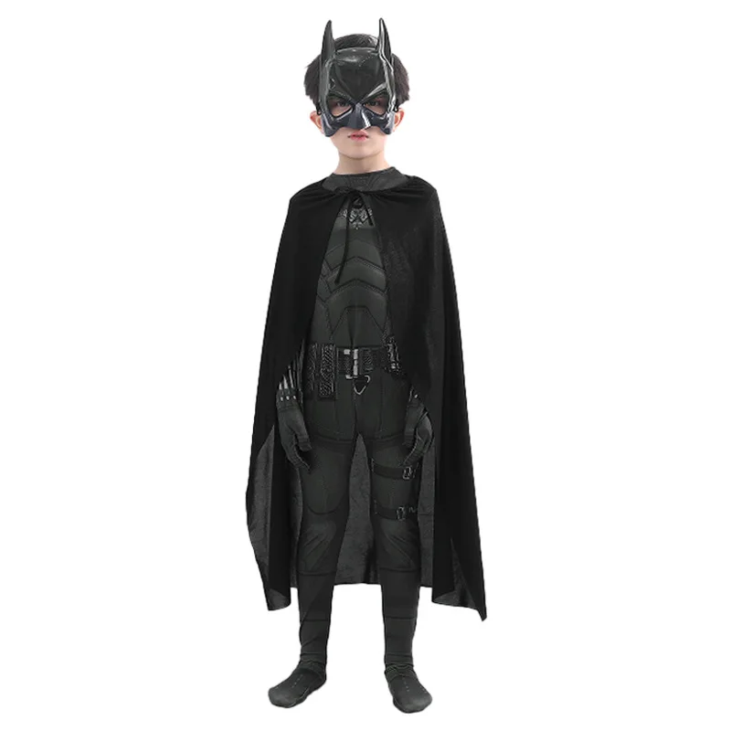 Adult Bat Super Hero Costume Men Bat Mask Knight Cosplay Jumpsuit With Cape Outfit for Halloween Party Bodysuit - view 4