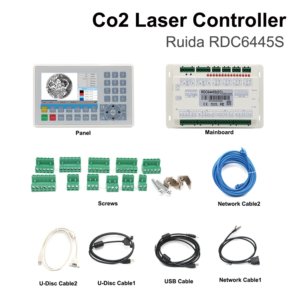 جهاز تحكم بالليزر QDHWOEL Ruida ، ترقية لآلة القطع والنقش بالليزر CO2 ، 6445G ، 6445G ، 6445S ، RDC6445G