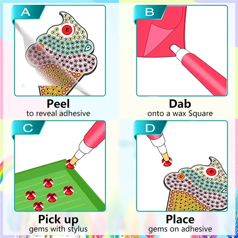 Śliczne zwierzęta kreskówkowe, obrazy diamentowe, naklejki DIY, obrazy z cegły i kamienia, naklejki ścienne, ręcznie robione naklejki dla dzieci