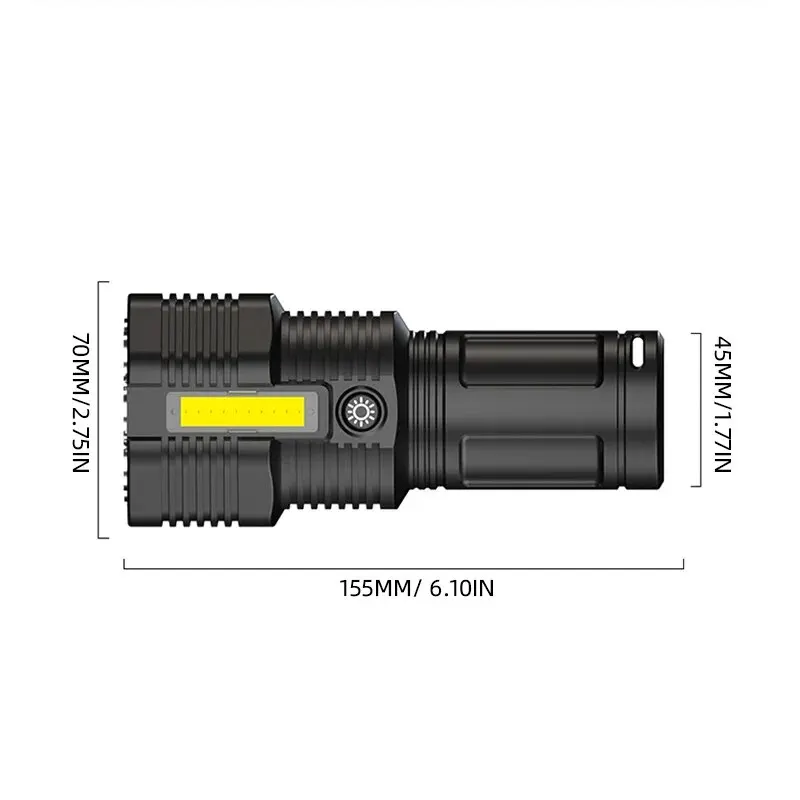 Powerful Flashlight 12 LEDS USB Rechargeable COB Side Waterproof Lights Camp Light Torch Light Super Lights Camp Lamp