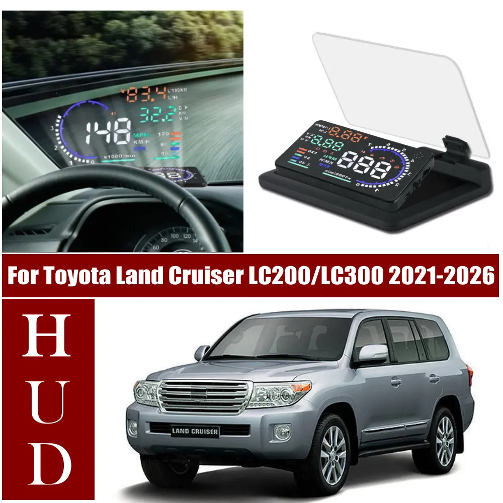 Car LED Windshield Projection Head Up Display HUD For Toyota Land Cruiser LC200 2008-2021 LC300 2021-2026