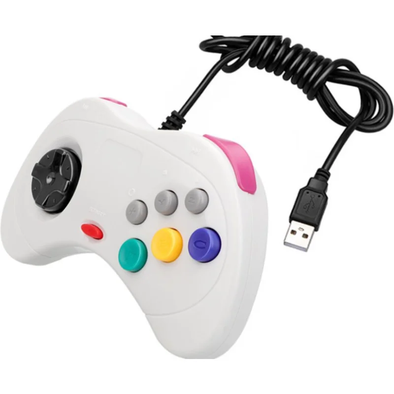 1pcs new Wired USB Gamepad Classic Controller Joypad For Saturn System Style For PC Sega Retro Handheld
