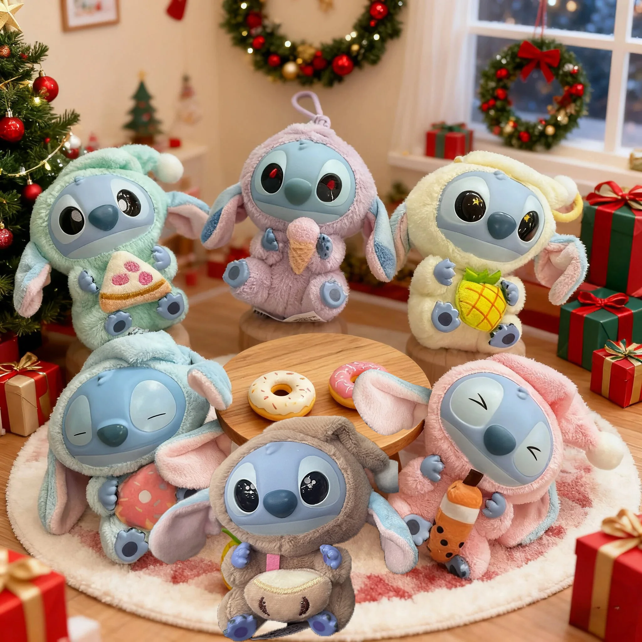 

Серия Disney Stitch «Eat Something Before Sleep», плюшевая кукла, виниловая слепая коробка, сумка, подвеска, милая загадочная игрушка для рождественских подарков