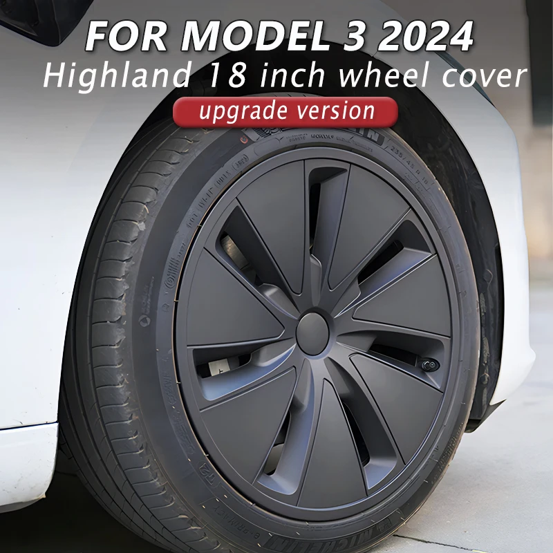 

4PCS Wheel Cover Car For Tesla Model 3 Highland 2024 18Inch Version Hub Caps Performance Replacement Wheel HubCap Full Rim Cover