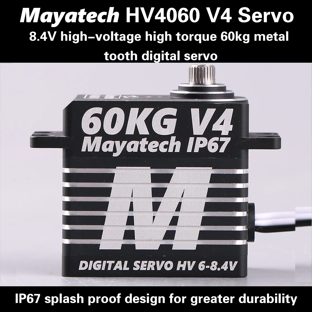 

Mayatech HV4060 V4 60 кг HV4080 V4 80 кг с высоким крутящим моментом, брызгозащищенный сервопривод с металлической шестерней, цифровая высоковольтная модель самолета FPV