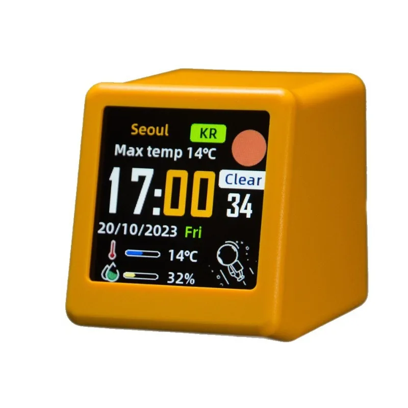 Mini WiFi Animated Weather Clock, Multifunctional Weather Station Creative Desktop Gift