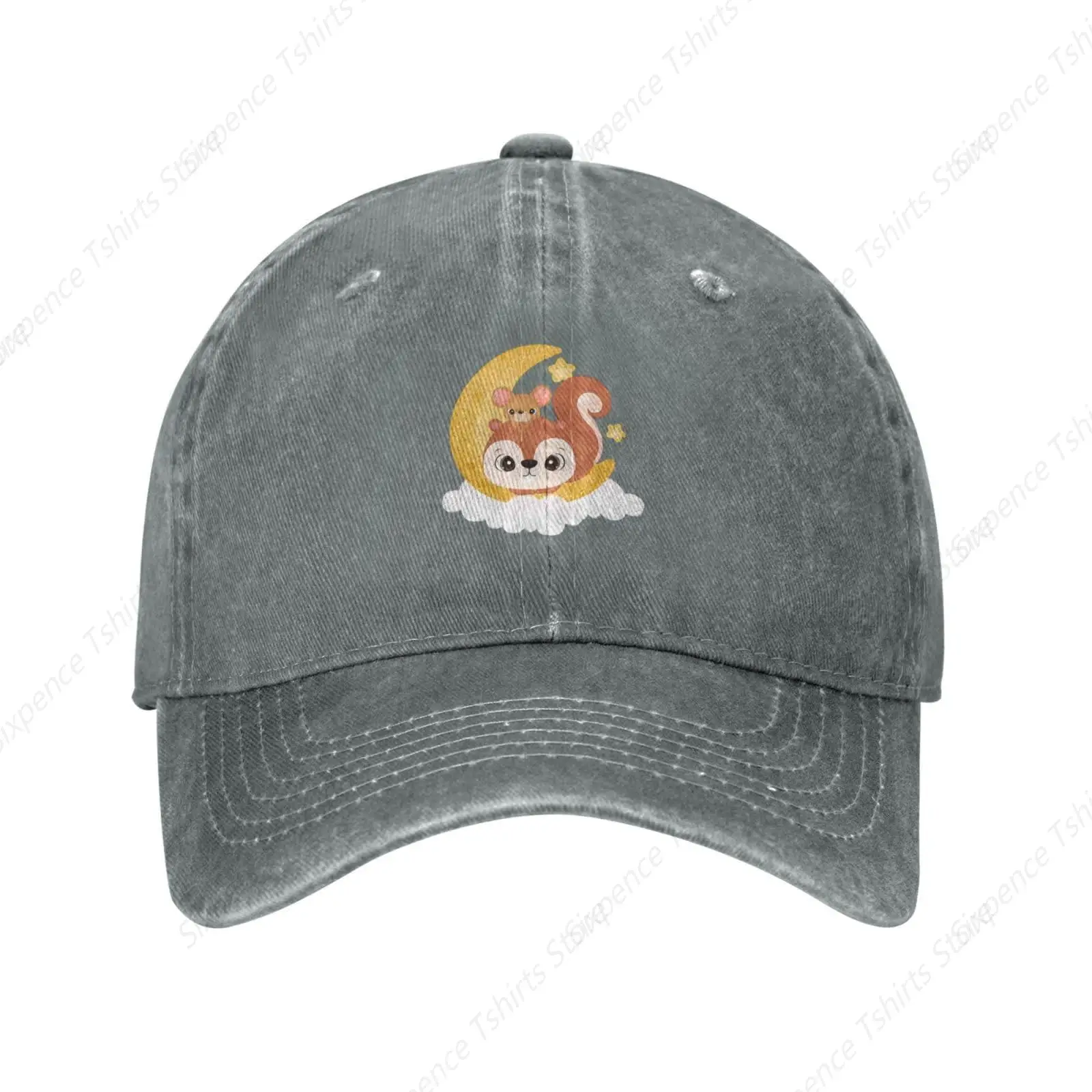 Cute Little Squirrel and Mouse Baseball Cap for Men Women Vintage Trucker Hat Golf Hats Dad Hat Blue