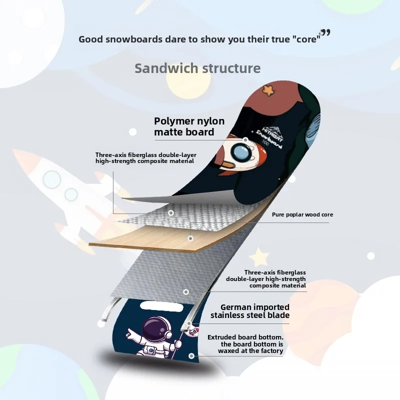 New Collection Children's Snowboard, Baby Starter Set New for Boys and Girls