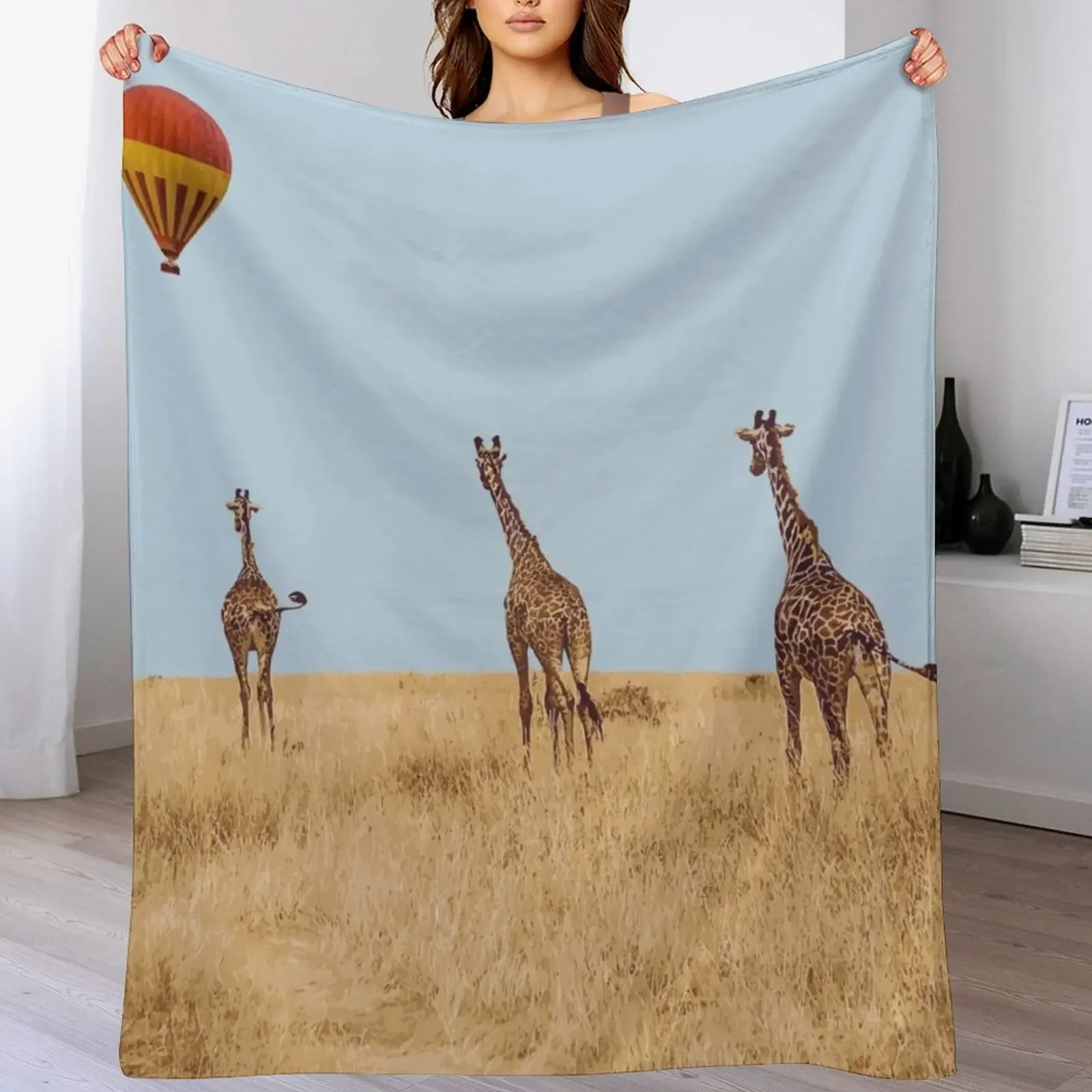 Maasai Mara National Park, Kenya Illustration Artwork Throw Blanket Luxurious Soft Fuzzy Blanket for Sofa Bed