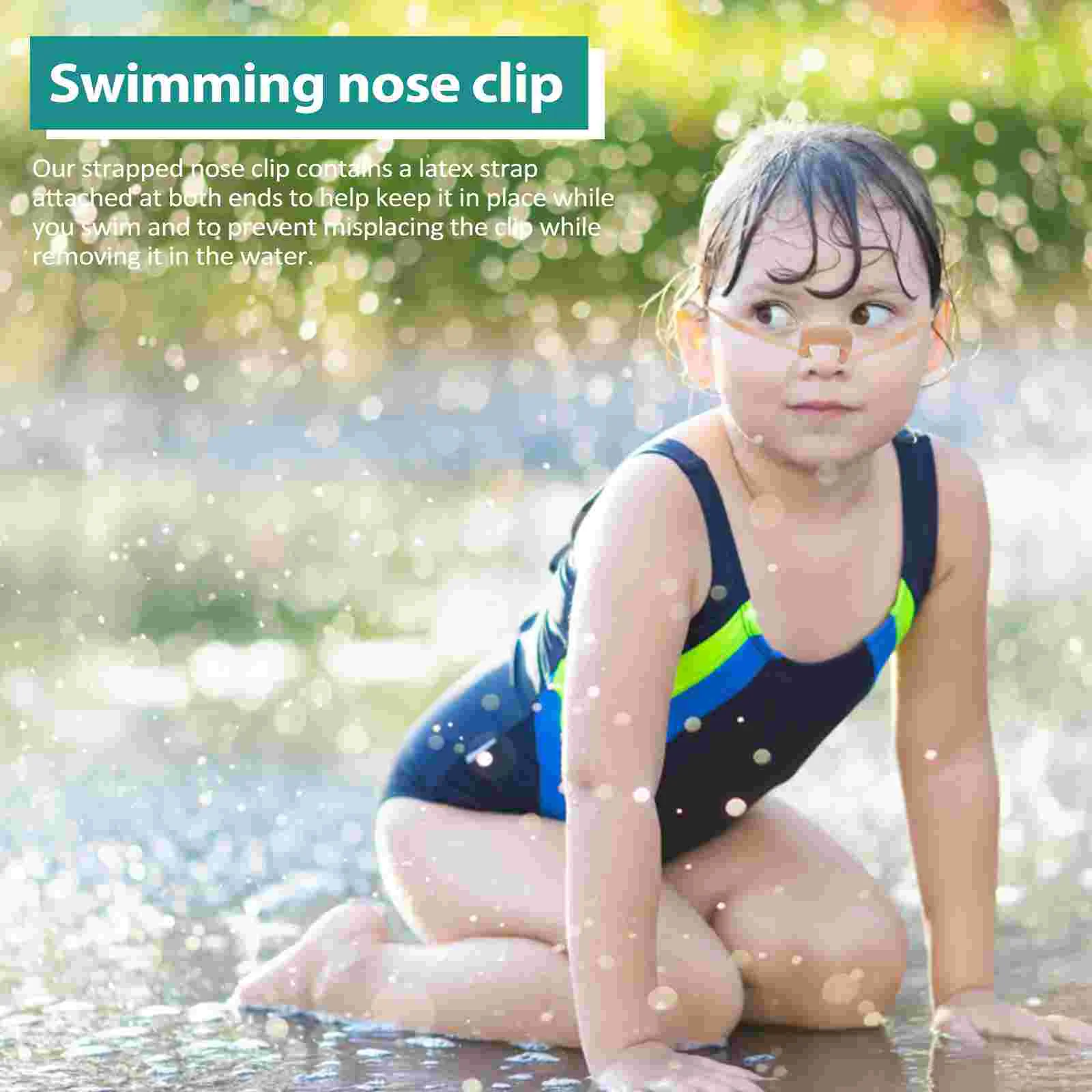 Swimming Nose Clip with String Comfortable Latex Plugs for Kids and Adults nose clip for swimming latex nose clip